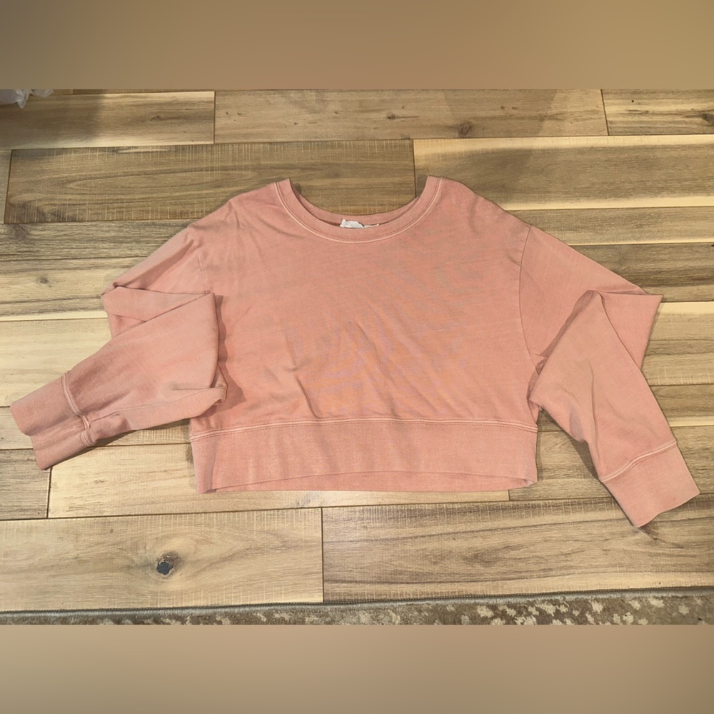 Peach Long Sleeve Crop Top